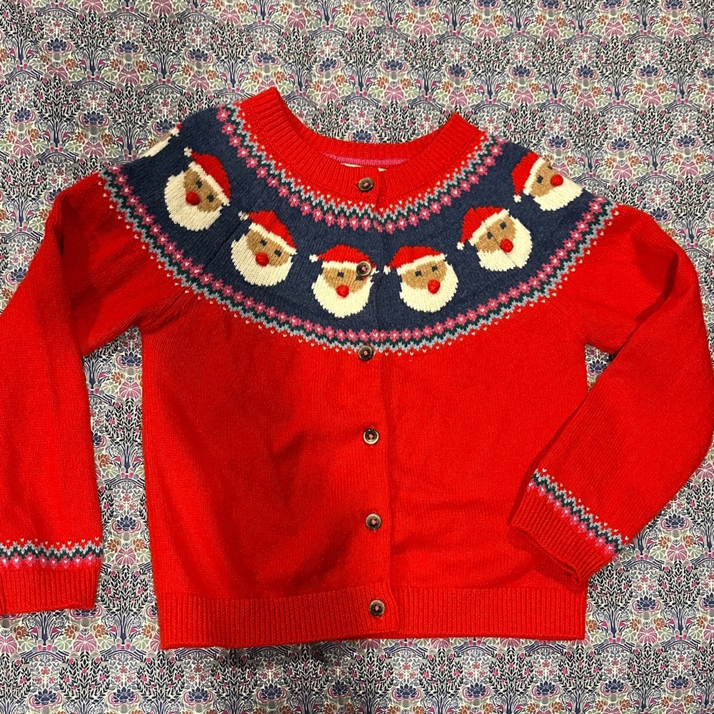 Mini Boden Festive Red Santa Sweater